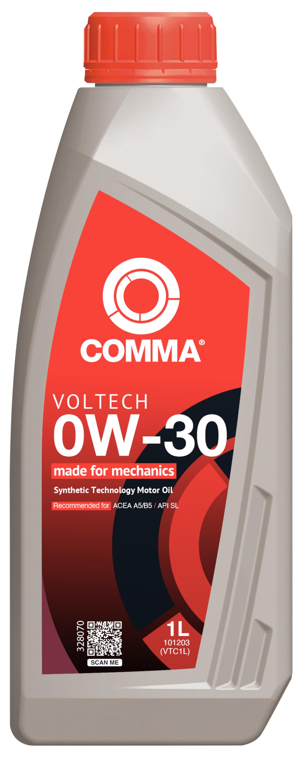 Comma Voltech 0W-30 Fully Synthetic Motor Oil ACEA A5/B5 1L - VTC1L