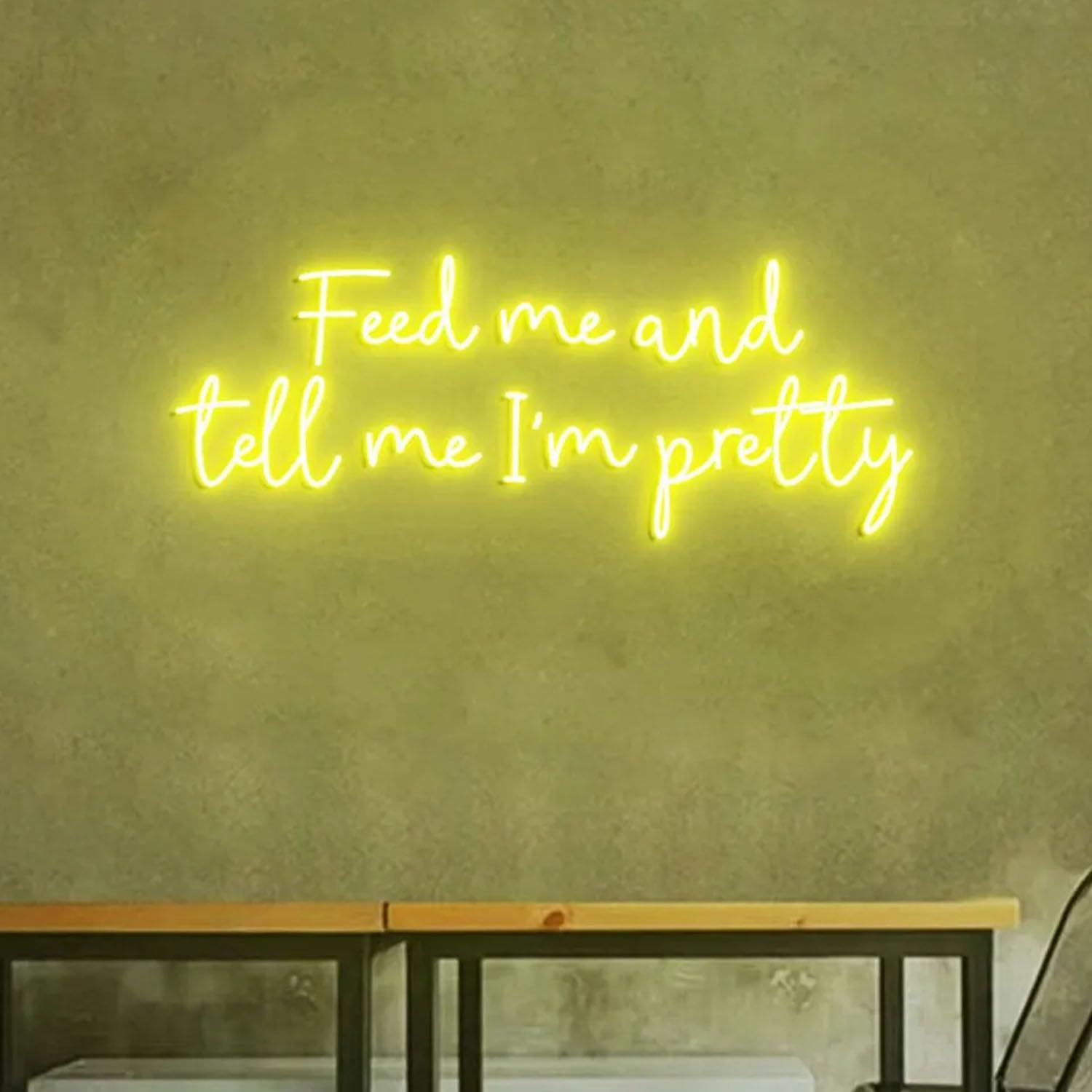 Custom Neon Lights Feed me and tell I'm pretty, Feed Me Restaurant Wall Neon Light, Feed me Sign Wall, Food Restaurant Wall Decor Ideas