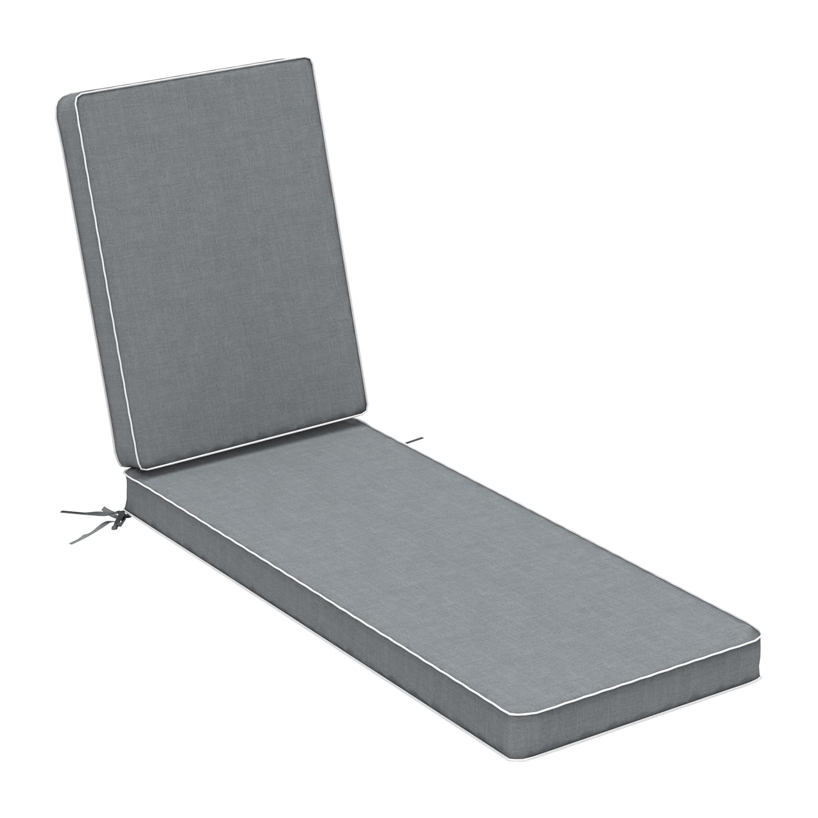 LVTXIII Outdoor Chaise Lounge Cushion 72x21x3 Inch, Water-Repellent Patio Seat Cushion with Ties & Hidden Zipper, Thick Foam Pad for Lawn Chair,