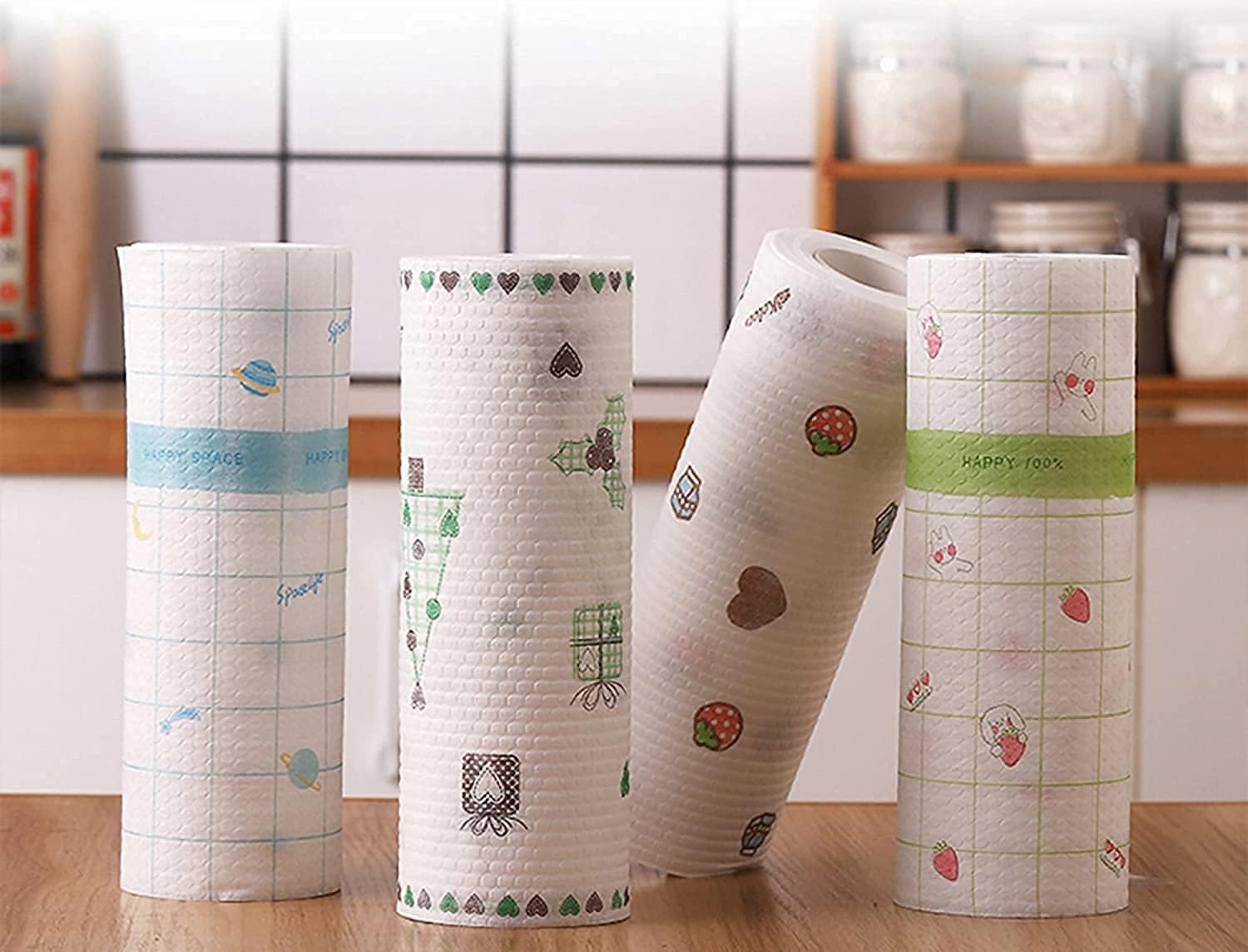 KS ENTERPRISE 1 Piece Reusable Kitchen Printed Tissue Roll Non-stick Oil Absorbing Paper Roll Kitchen Special Paper Towel Wipe Paper