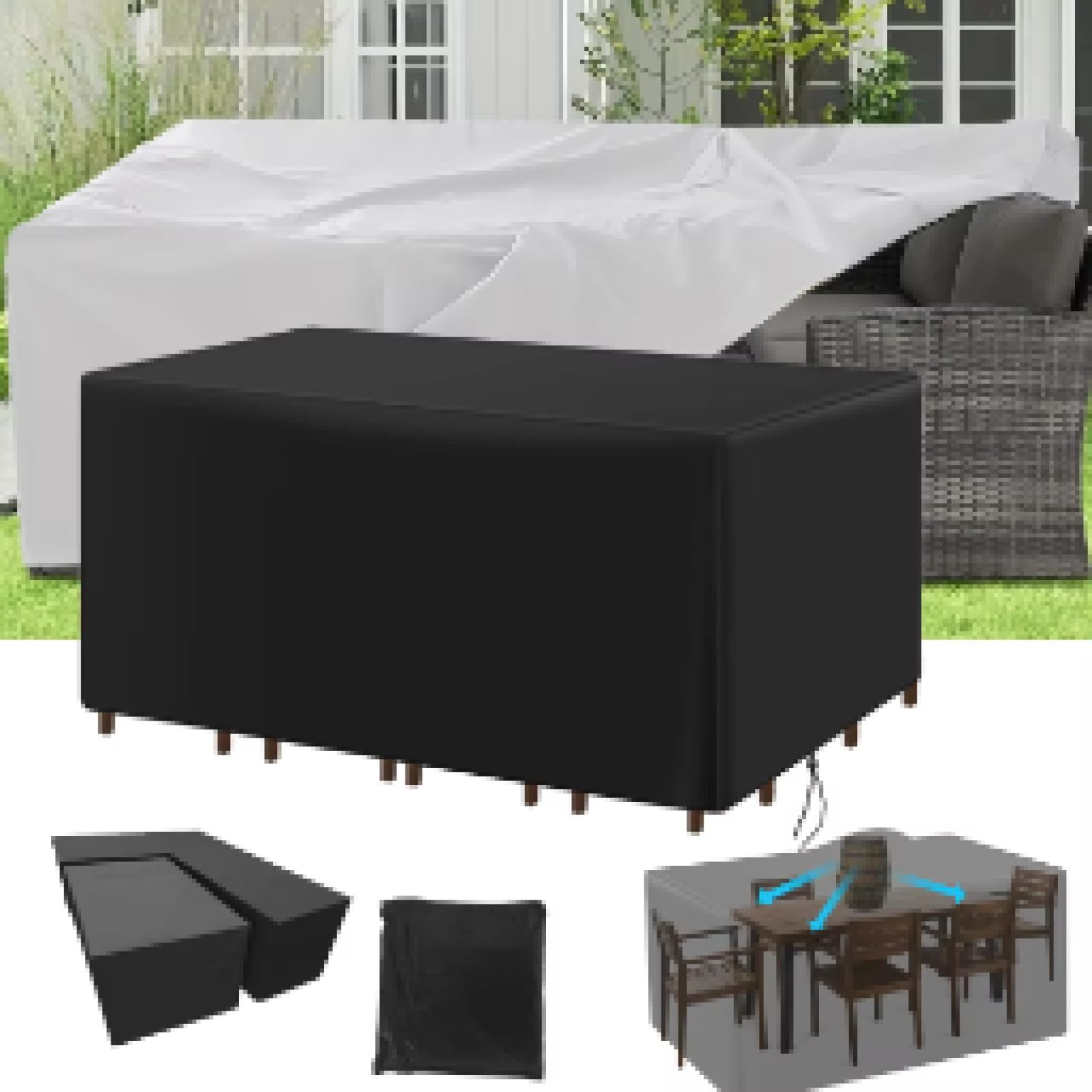 Housses de meubles de jardin extérieures imperméables et bâche de protection anti-UV