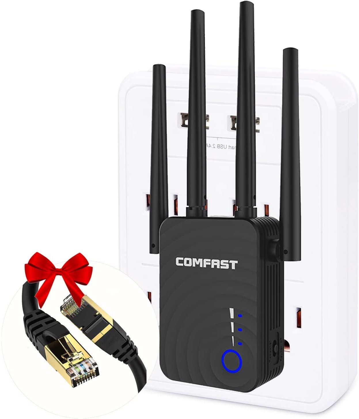 Photo 1 of WiFi Range Extender Signal Booster with ethernet Port for Home, 1200Mbps and 40 Devices Repeater 4000FT 2.4 & 5GHz Dual Band WPS Enjoy Speed-5G-CFB167