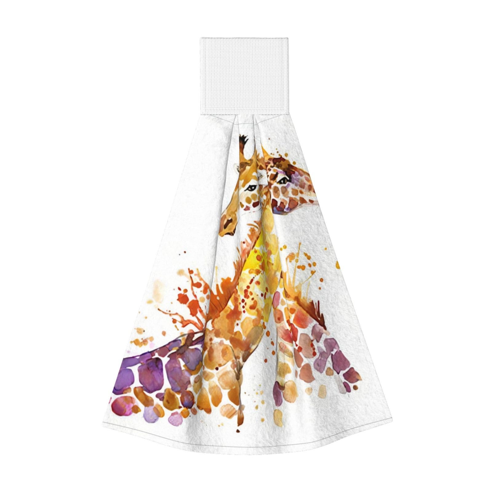 Watercolor Giraffes Highly Absorbent Dish Towels Soft Coral Fleece Wipe