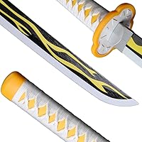 Vista 9 de Espada Demon Slayer para cosplay con soporte para cinturón, 41 pulgadas Kamado Tanjirou Fuego