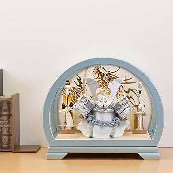 五月人形 ケース付き 約30cm 新品】人形屋本舗 五月人形 コンパクト 兜ケース飾り金伊達