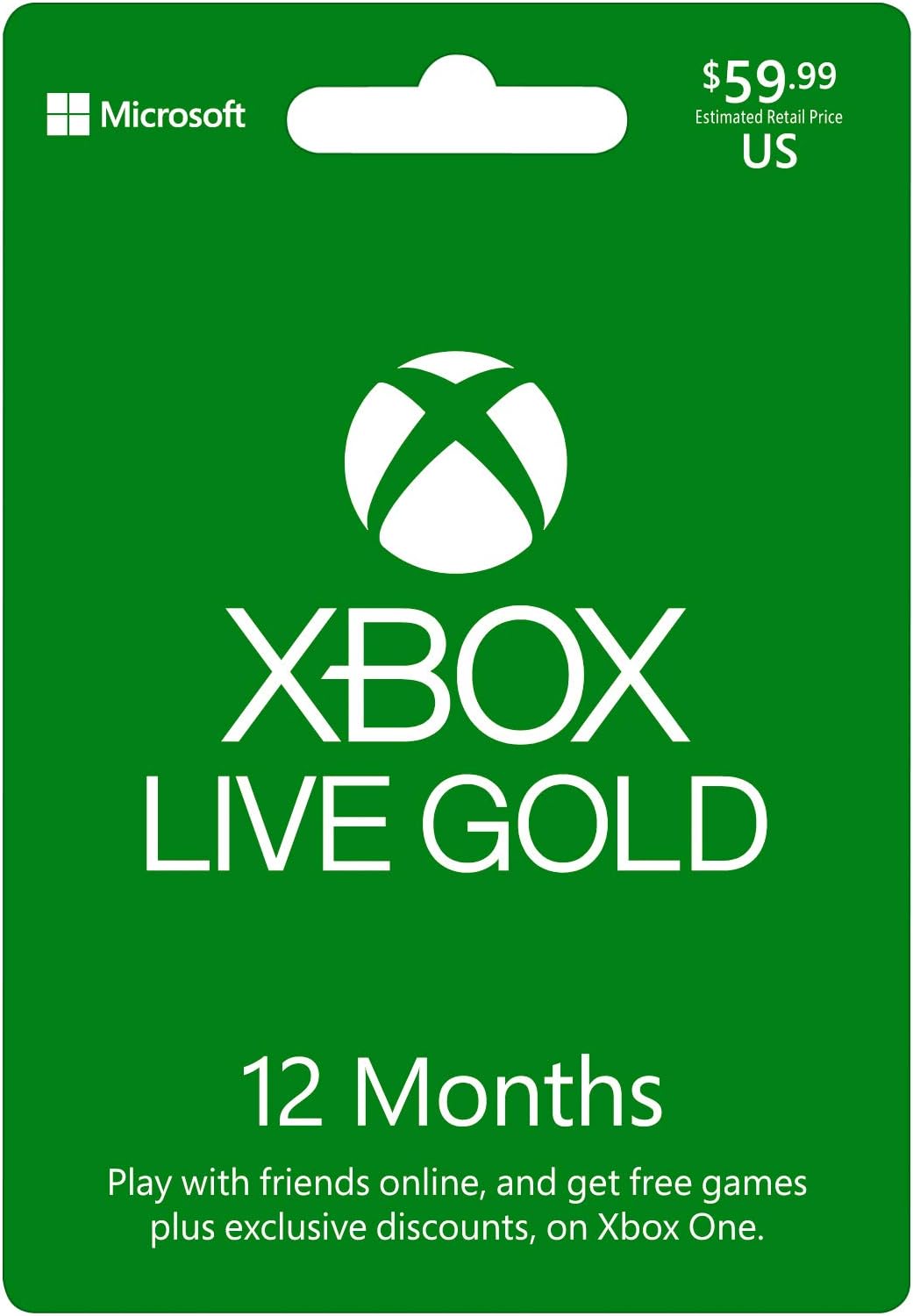 Microsoft Xbox LIVE 12 Month Gold Membership (Physical Card)