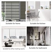 Vista 5 de FQTANJU Cordón de cadena enrollable de 10 yardas, plástico beige transparente, perlas de 0.177 in x 0.098 in, 17 unidades, control manual, montaje