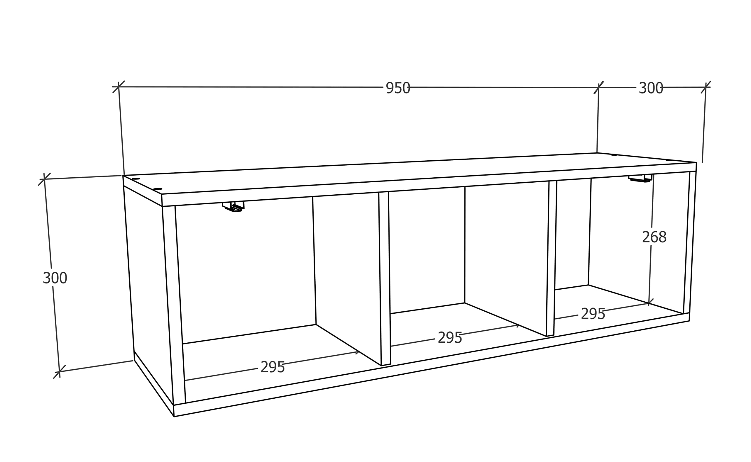 VCM Holzregal hängend | platzsparendes Regal | Maße: H. 30 x B. 95 x T. 30 cm | Elegantes Regal hängend | Aufbewahrungsregal | Bücherregal | Wandboard - Arila L Anthrazit