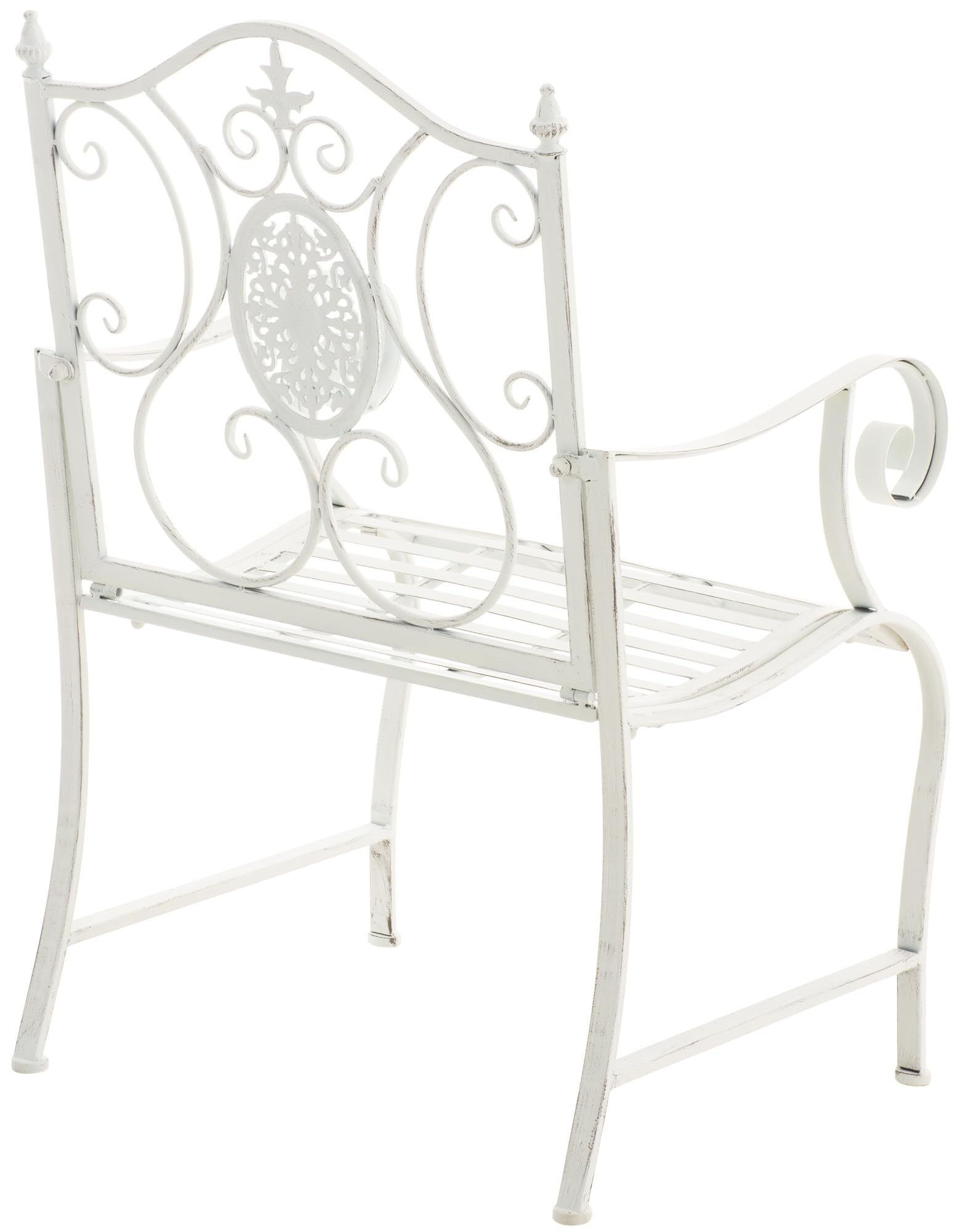 CLP Set di 2 sedie da Giardino Punjab in Stile Rustico I Sedia in Ferro Laccato I Sedia da Giardino Extra Robusta, Colore:Antico Bianco