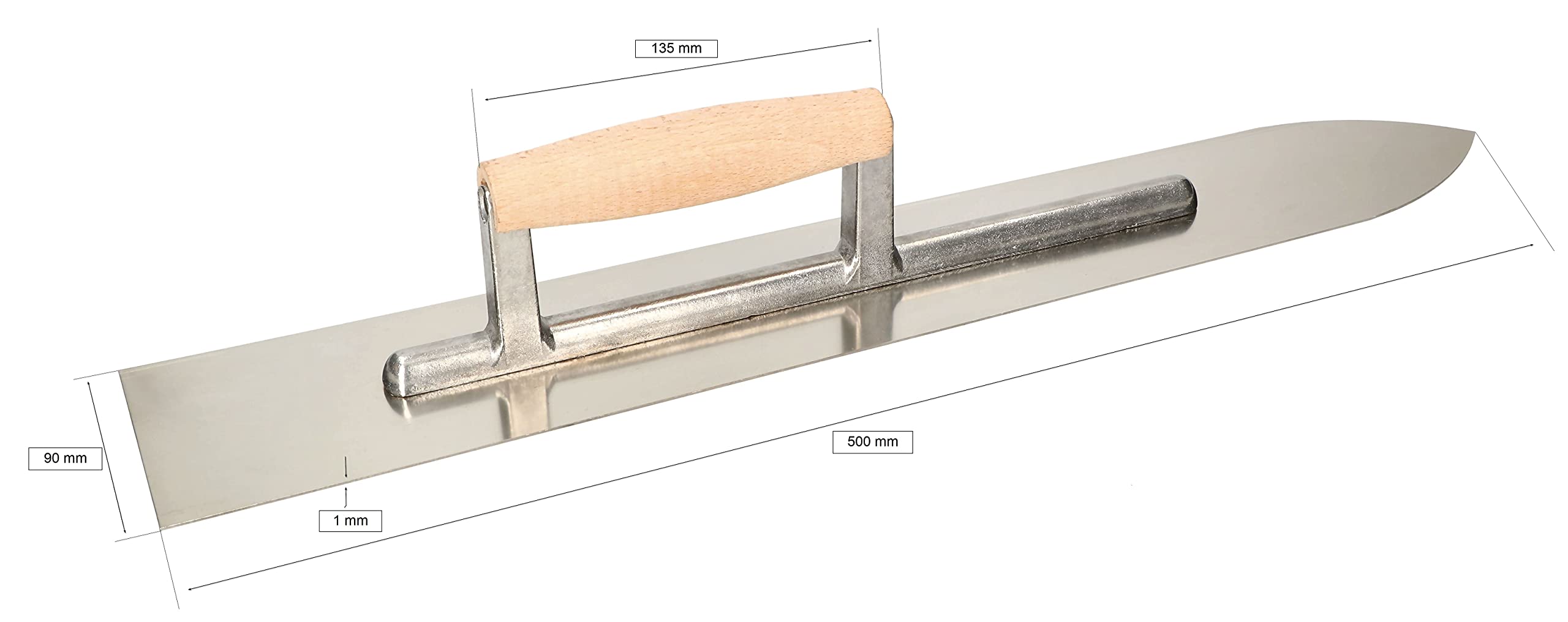 KOTARBAU® Bodenlegerglätte aus Edelstahl 500 mm Bodenlegertraufel