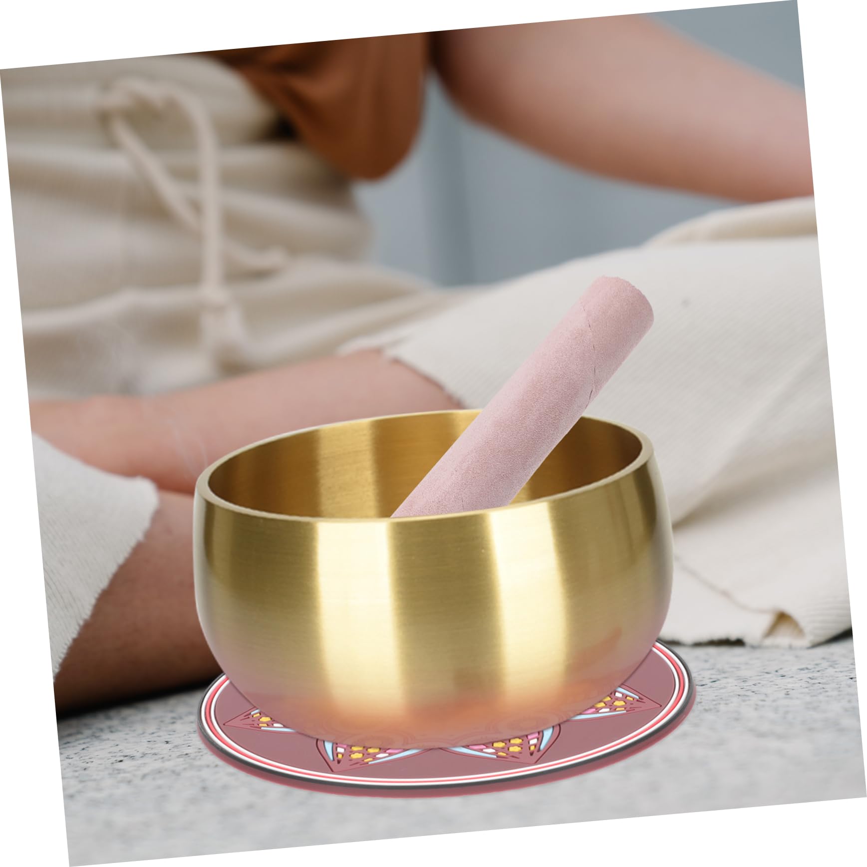 BESPORTBLE Leather Singing Bowl Mallet Stick Sound Bowl Striker for Meditation and Yoga Smooth Surface Comfortable Grip Lightweight and Portable for Sound Production