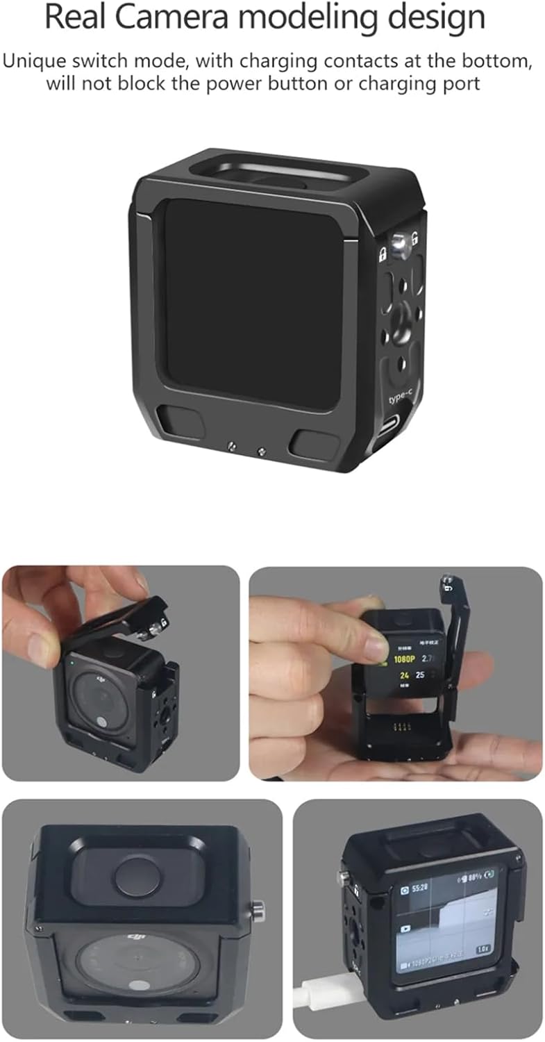 Aluminum Alloy Camera Protective Cage Rig Frame Housing Compatible with DJI Osmo Action 2 Sport Camera