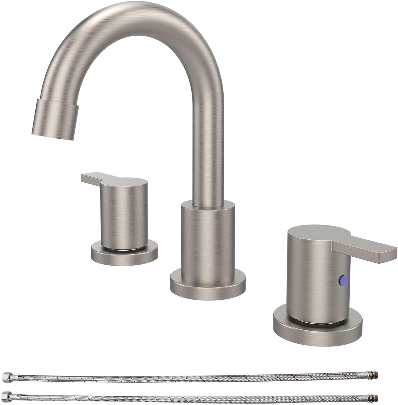 Amazon.com: RKF Bathroom Faucets for Sink 3 Hole Bruhsed Nickel 8 inch Widespread Bathroom Sink ...