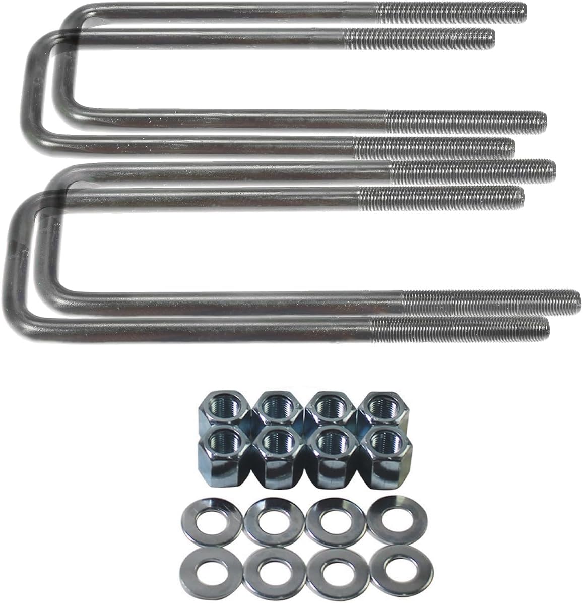 Rear Leaf Spring Axle U-Bolt Kit 2.5" Wide Leaf Springs 13.5" Long, Square U-Bolts with Hardware