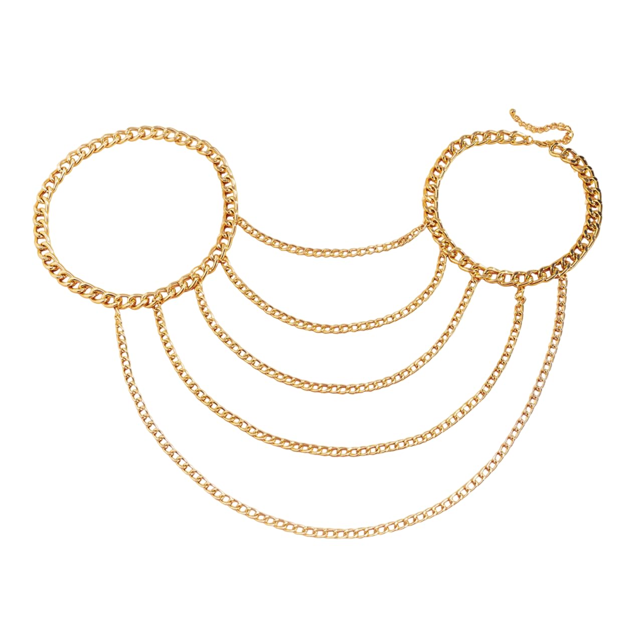 1 Pcs Premium gold Sexy Harness Body Chain Boho Gold Necklace Choker Shoulder Chain Multi Row Chunky Cuban Arm Chain Unique Layered Shoulder Necklace Body Chain Jewelry Accessories for Women