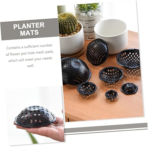 Miniatura 5 de Yardwe 60 Pcs Flower Pot Filter Cover Plastic shims Potted Plants Live Succulents Plants Bonsai Pot Bottom mesh pad Plant Pot Bottom Net Drainage