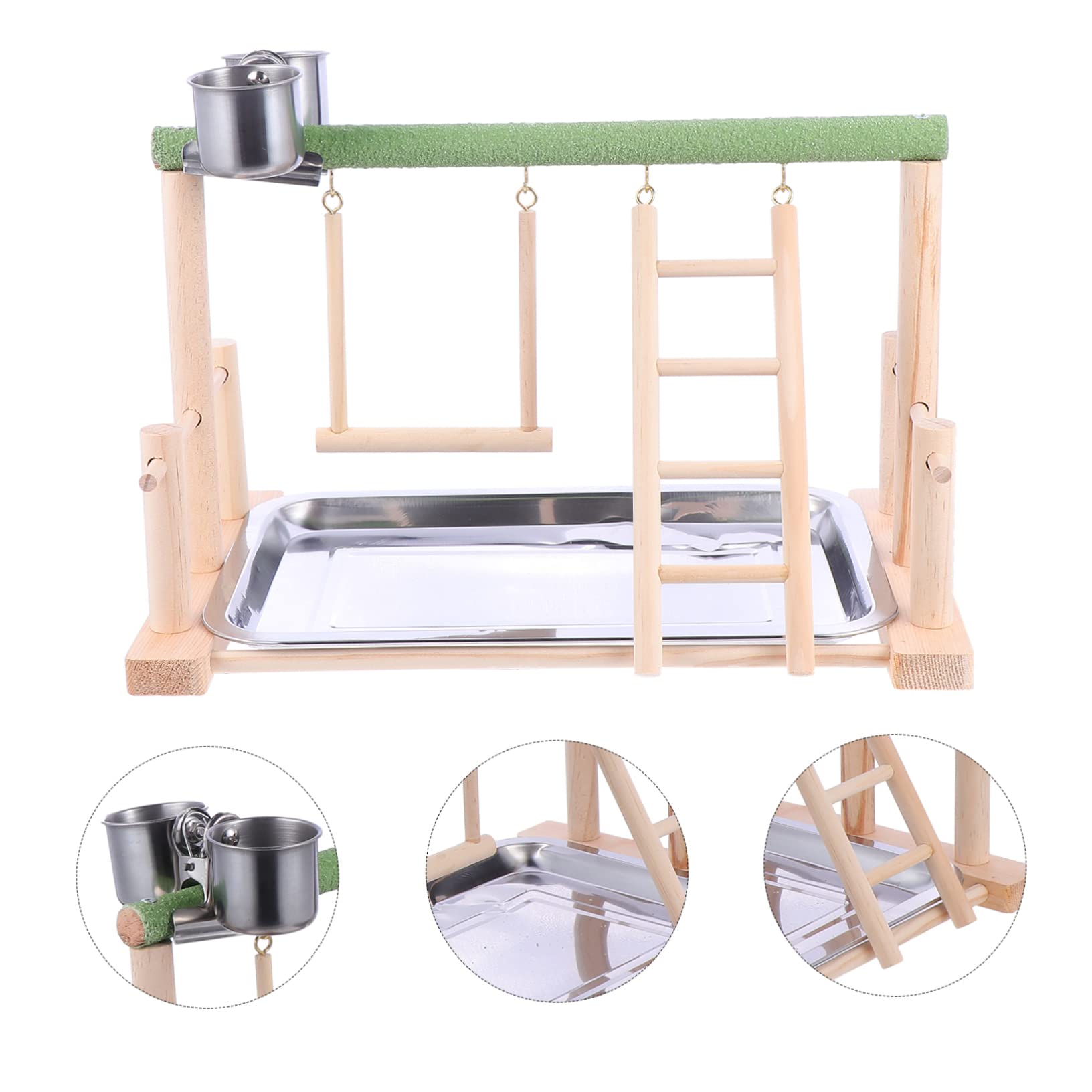 Kisangel Plataforma De Juguetes para Pájaros Soporte Colgante De Madera Juguete para Pájaros Soporte para Suministros para Mascotas