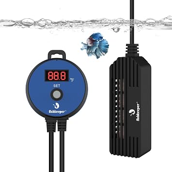fishkeeper Small Aquarium Heater, 150W Submersible Fish Tahk Heater with LED Digital Display & Temperature Adjustable External Controller for Marine Saltwater and Freshwater53-80 Gallon