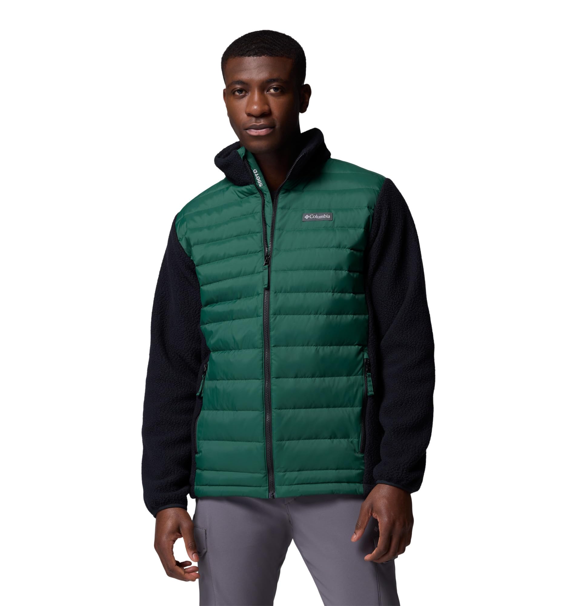 Columbia Men's Juniper Peak Hybrid Jacket, Puffer Jacket, Rain Forest/Black, Small