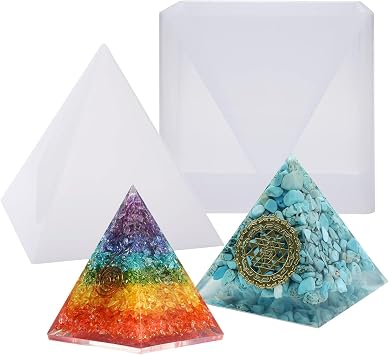 Super Pyramid Silicone Mould Resin Craft Jewelry Crystal Mold Large Pyramid Resin Casting Silicone Jewelry Molds for Paperweight for Home Decoration Office Desk 1
