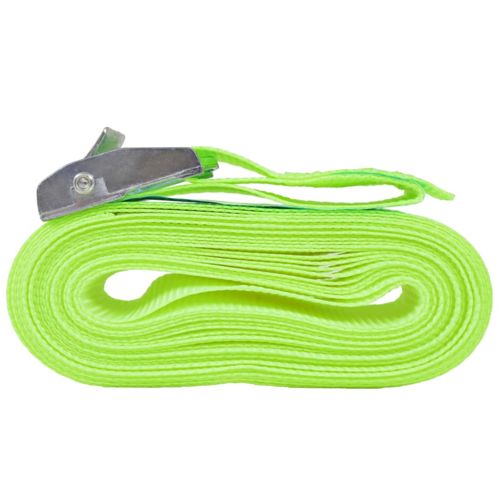 Homgoday Cinghie di Ancoraggio con Fibbia, 10 Pezzi, 5m x 25mm, 0,25t, Verde Fluorescente, EN-12195-2