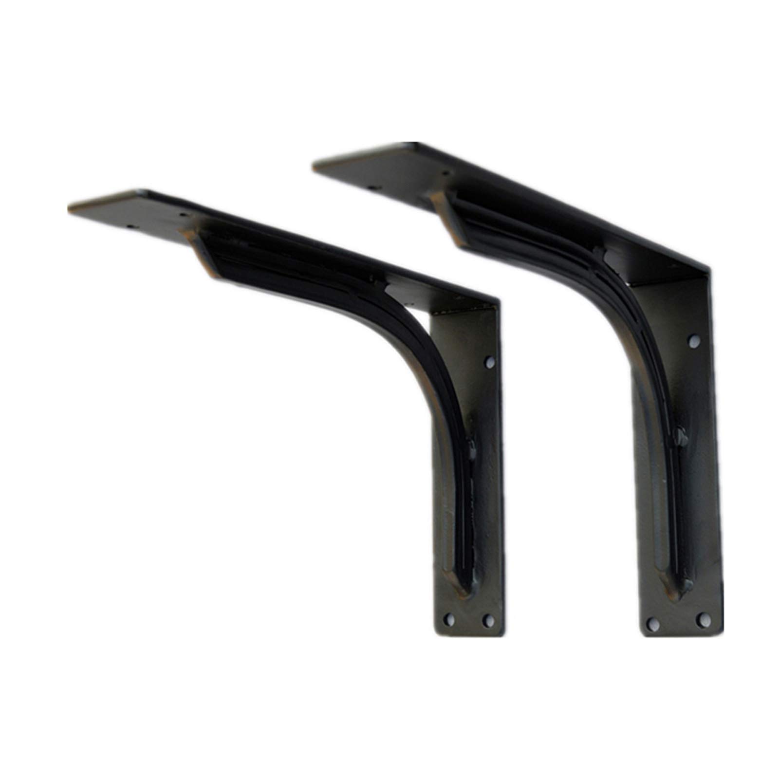 Nero Mensola Pesante Triangolo Staffe per Mensole,2 Pezzi,Galleggiante Ferro Scaffali Galleggianti Staffa per Mobili Angolo Brace,Attaccatura a Parete Supporto,con Viti (50cm/19.68in)