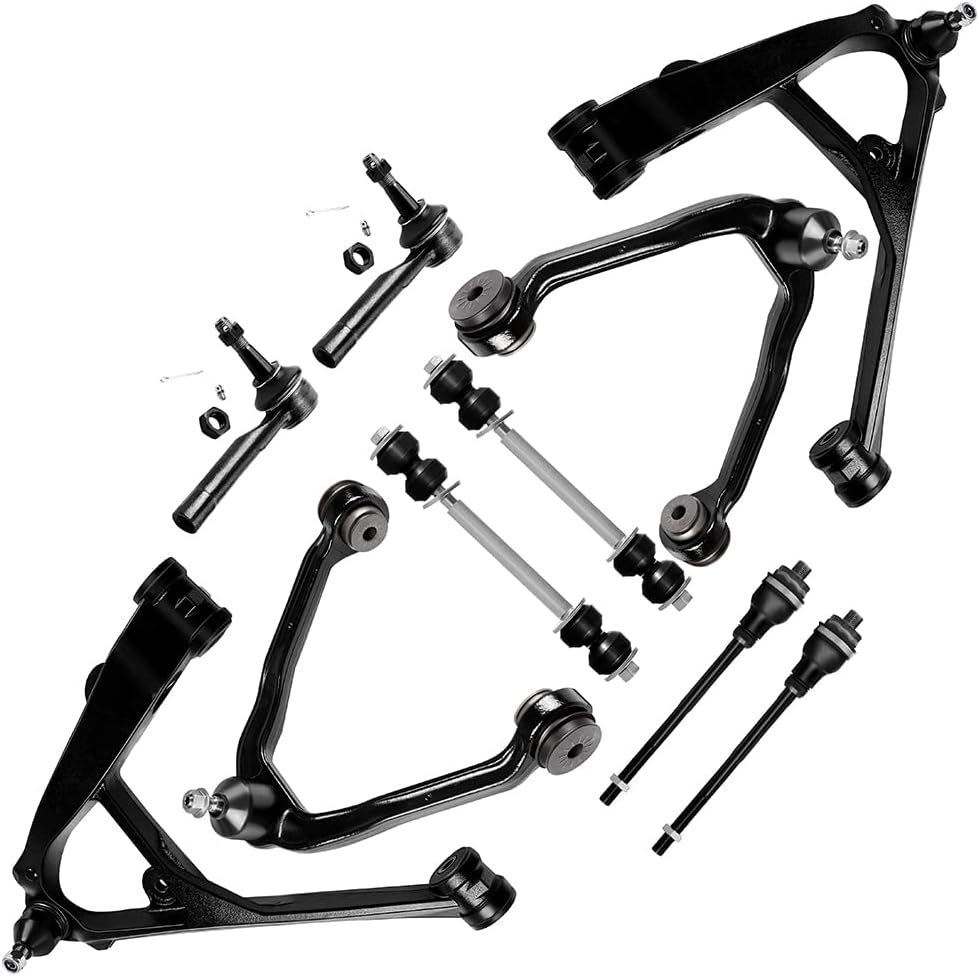 SCITOO 10pcs Front Suspension Kit Lower Control Arm Upper Control Arm Tie Rod End Sway Bar Link Fit For 1999-2006 For GMC Sierra 1500 For Chevy Silverado 1500