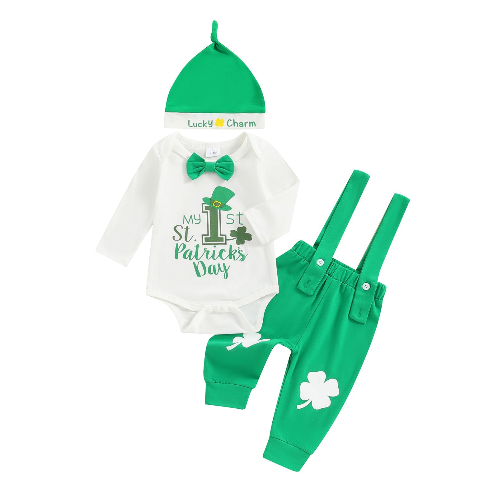 Frietlebird Newborn Baby Boy Clothes Long Sleeve Romper and Pants Hat Infant Boy Coming Home Outfit 3Pcs