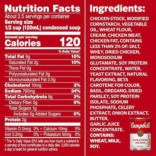 Image of Campbell's Condensed Cream of Chicken Soup With Herbs, 10.5 oz Can
