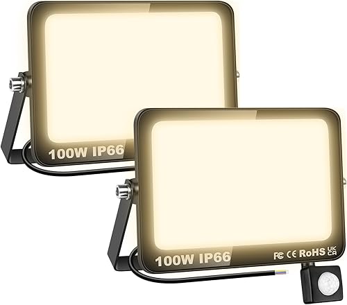 Vista 14 de Willpower 2 unids LED Floodlight 10W 1000lm LED luces de seguridad al aire libre con sensor de movimiento LED luz de trabajo IP66 impermeable PIR