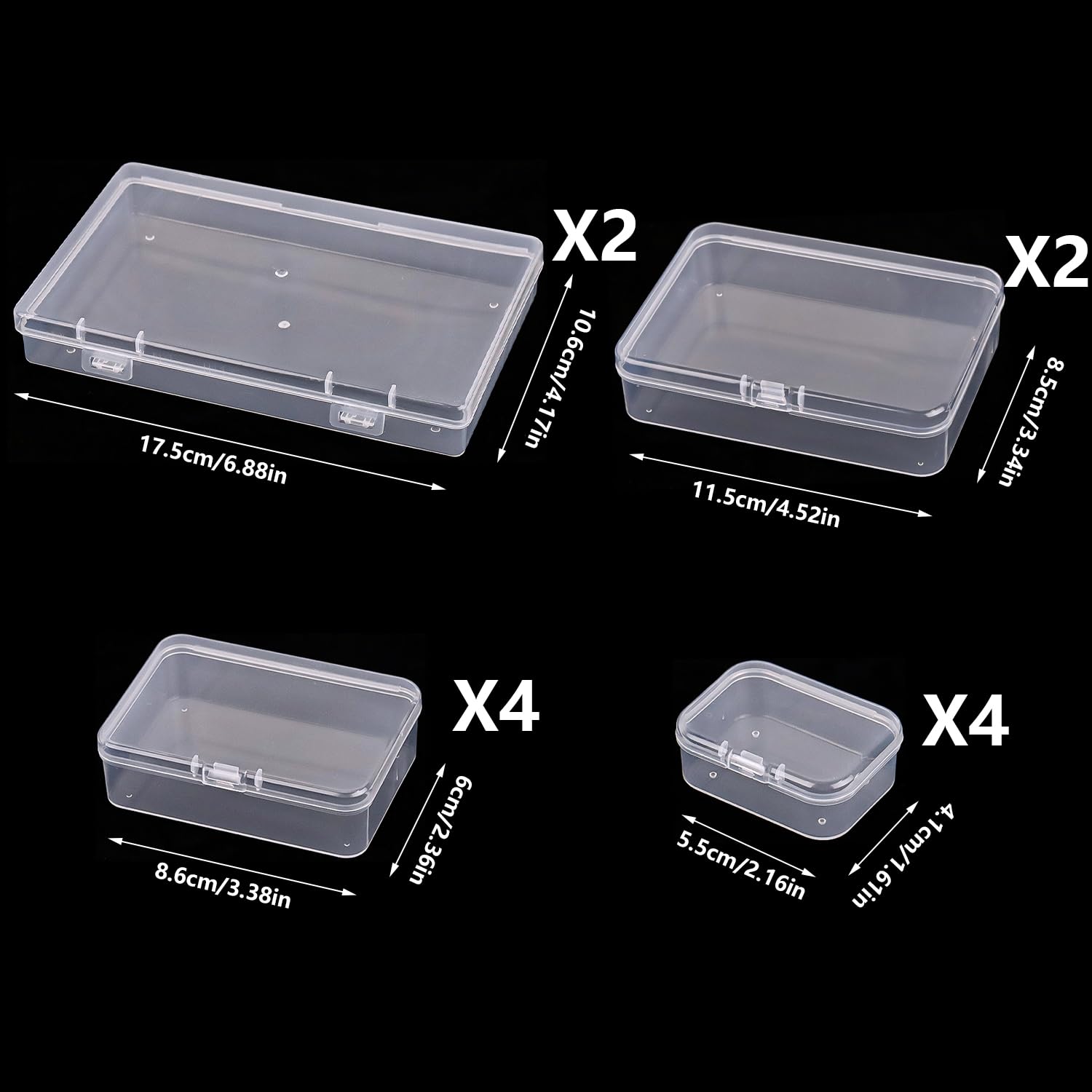 Paquet De 24 Boîtes De Rangement Pour Bijoux En Perles En Plastique Transparent, 6,5