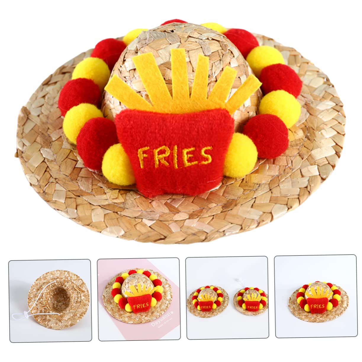DOITOOL 3piezas Sombrero De Ajustable para Perro y Gato Sombrero Verano para Mascotas Accesorio Divertido para Fiestas y Eventos Al Aire