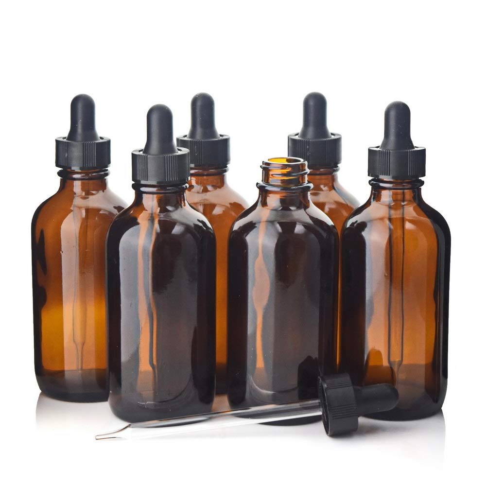 Generisch X-BAOFU 6 stücke 120 ml Faller Flasche leer Bernstein Glas Pipette for ätherische öle Organ Labor chemikalien spendung e flüssigkeit aromatherapie 4oz