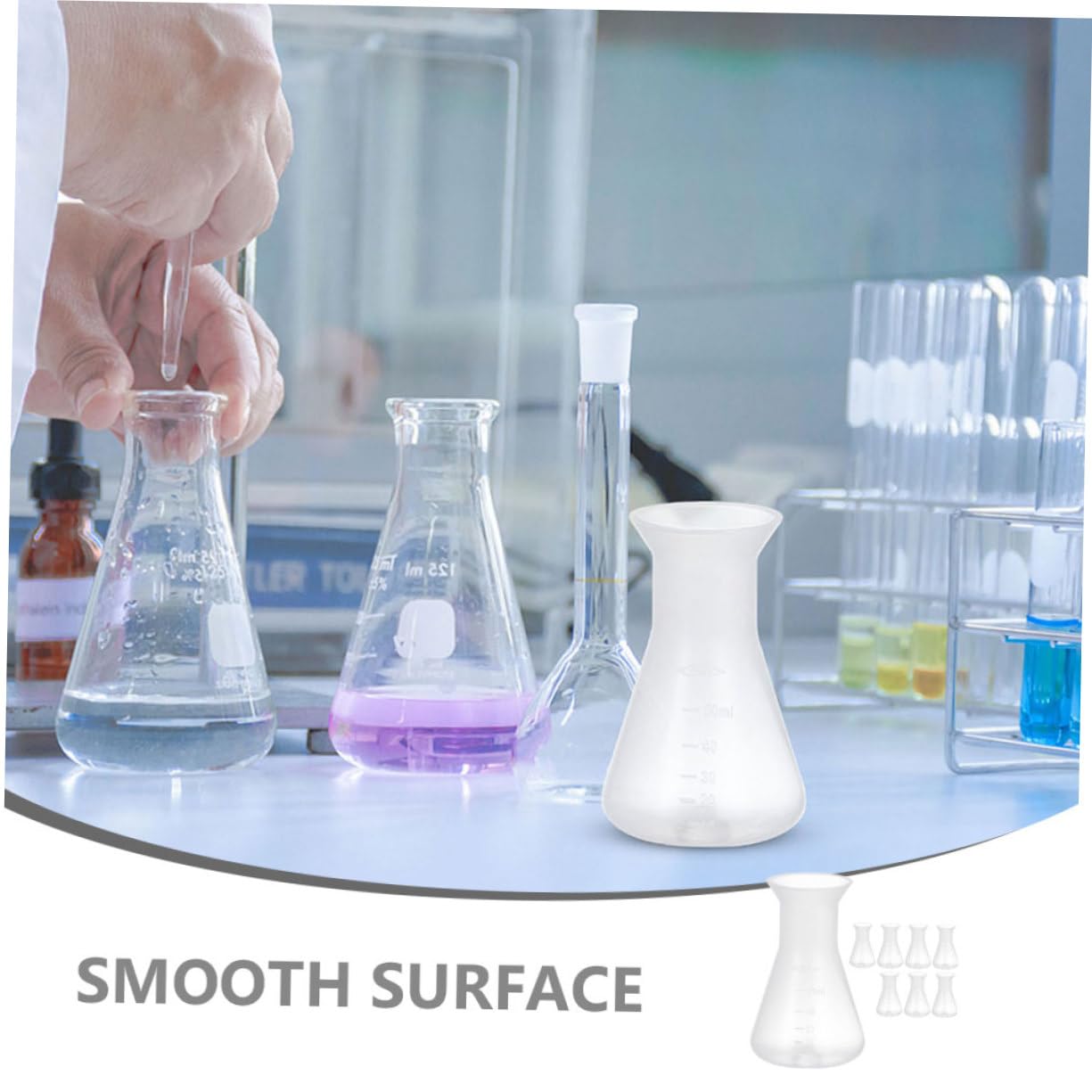 SOLUSTRE 32piezas Erlenmeyer De Plástico Para Frascos Científicos De Diseño Juego De Frascos Para Experimentos Químicos