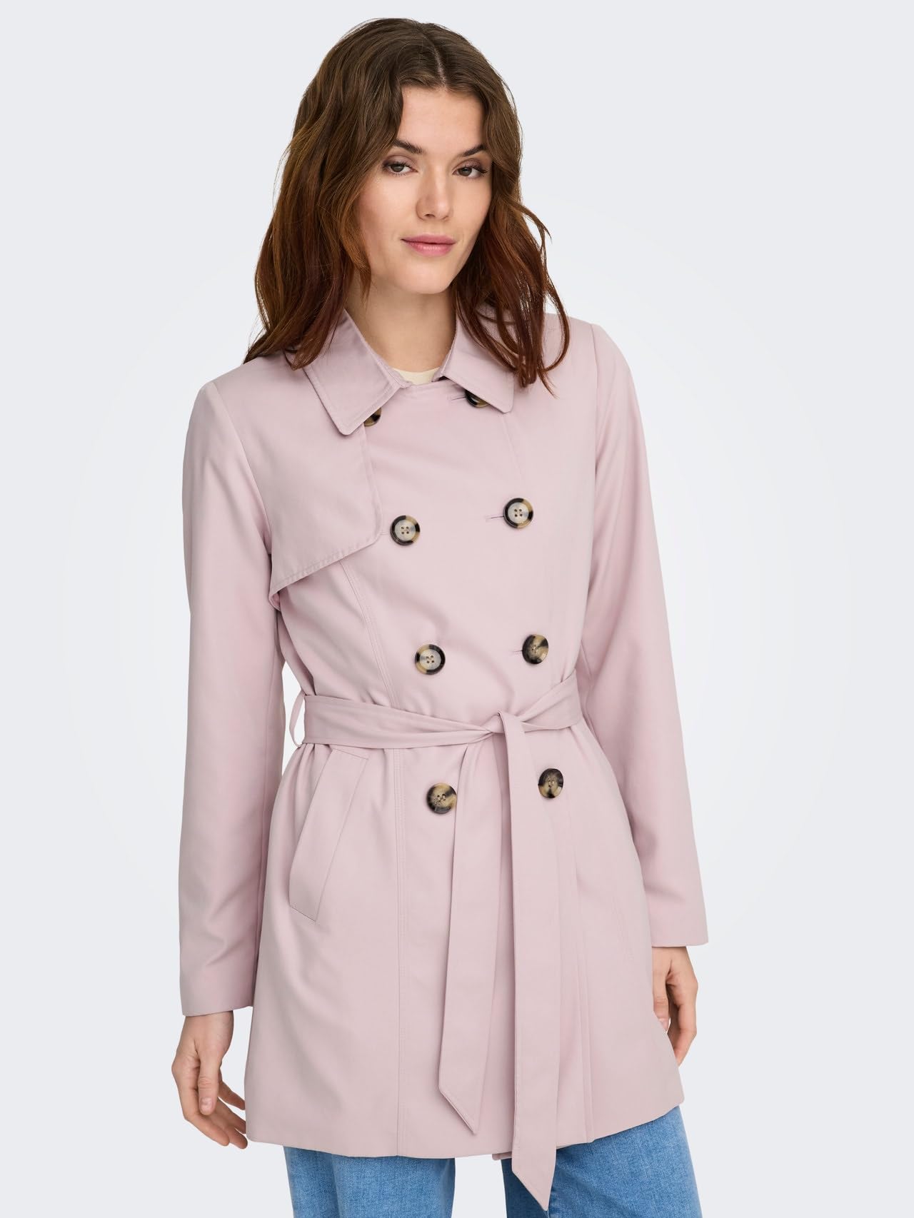ONLY Damen Onlvalerie Trenchcoat Otw Noos Zweireihiger Trenchcoat (1er Pack)