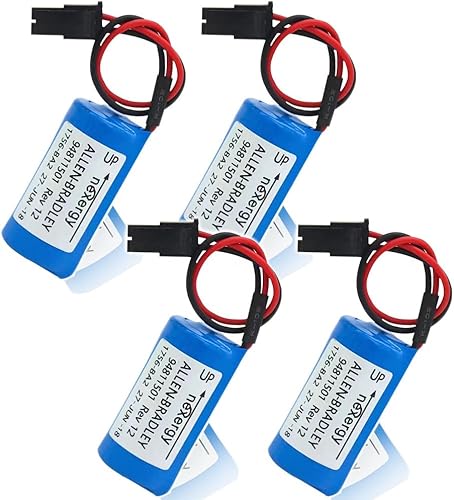 DLF-Best (4 unidades) 1800mAh 3V 1756-BA2 Batería de litio de repuesto para Allen Bradley BR23A-AB PLC Control Batería