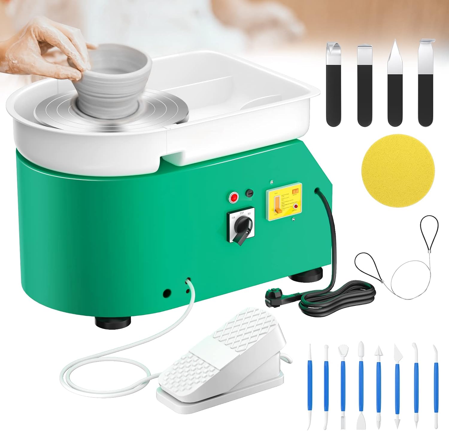 Potuem Pottery Wheel 350W, Electric Pottery Wheels 25cm Turntable