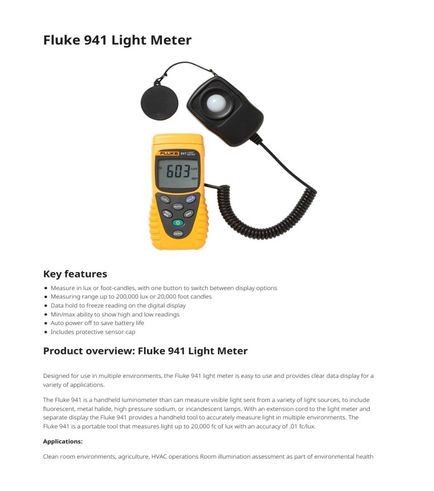 Espectrofotómetro, Fotómetro Portátil 941 Medición Precisa De Iluminancia En Lux O Pies-candelas
