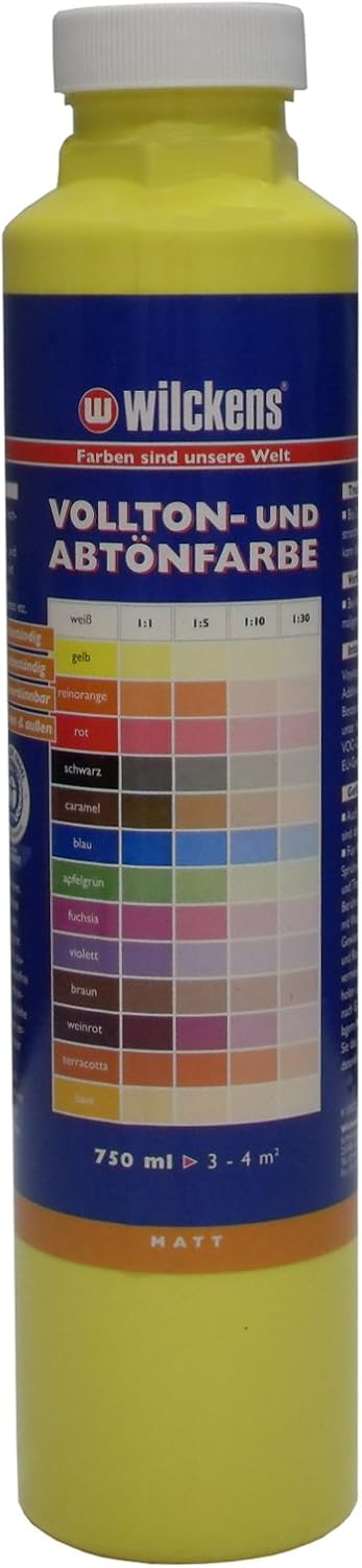 Wilckens Wandfarbe Gelb – 750 Ml, Wetterfest & Abtönbar Für Innen & Außen
