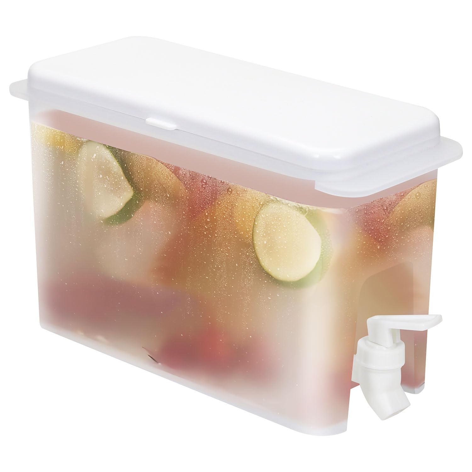 Taylor & Brown White 3.5L Drinks Dispenser Milk Dispenser Fridge Water Dispenser With Tap Fridge Jug Drinks Chiller Large Dispenser For Milk Fruit Teapot With Faucet For Making Teas And Juices