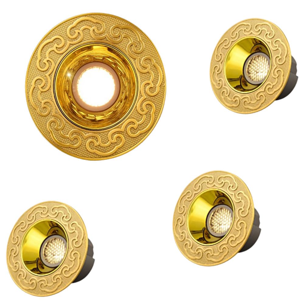 JKJZSALJ 4Pack 4.3 Inch Brass Led Recessed Ceiling Light With Remote Control,Dimmable Led Can Lights,Cri 90+,12W Led Recessed,3Cct Led Recessed Ceiling Light…,Brass