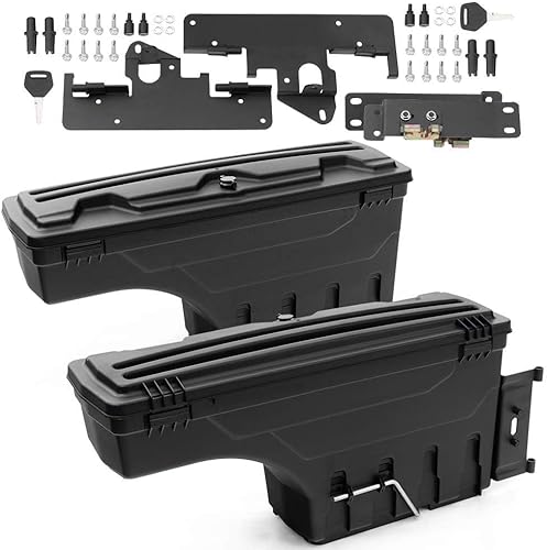 Miniatura 1 de PIT66 Caja de herramientas de almacenamiento para caja de camión, compatible con Toyota Tacoma 2005-2021, caja de almacenamiento izquierda del lado