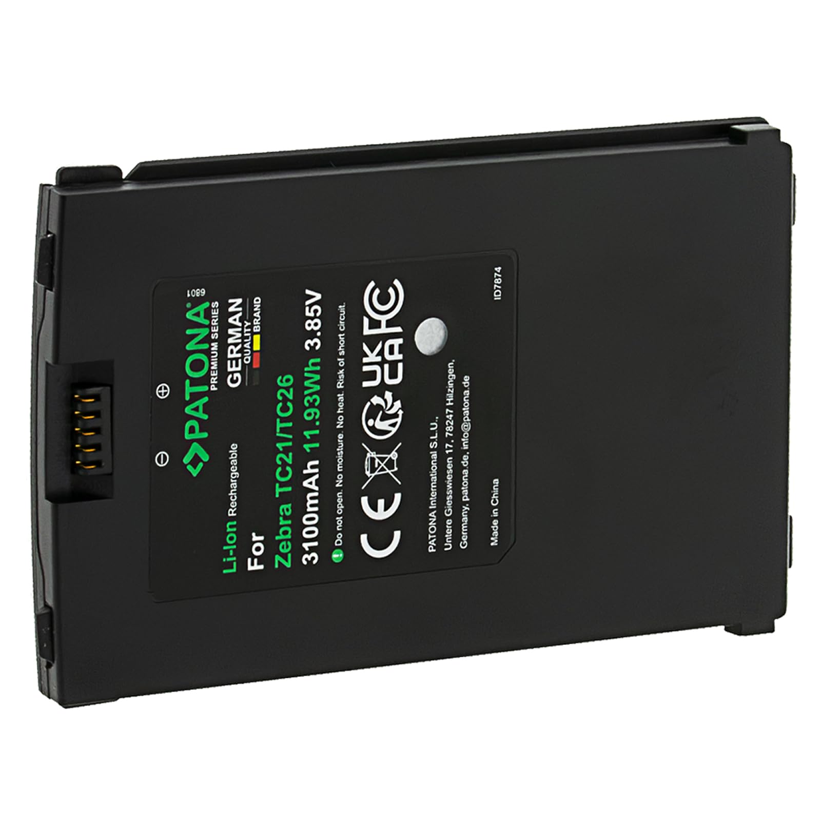 PATONA Premium Akku für Zebra TC21 TC210 TC26, 3100mAh Li-Ion Ersatzakku | Ersatz für Zebra BT-000409 BT-000411-08 BTRY-TC2Y-1XMA1-01 – für Barcode Scanner, MDE Gerät und Handterminal