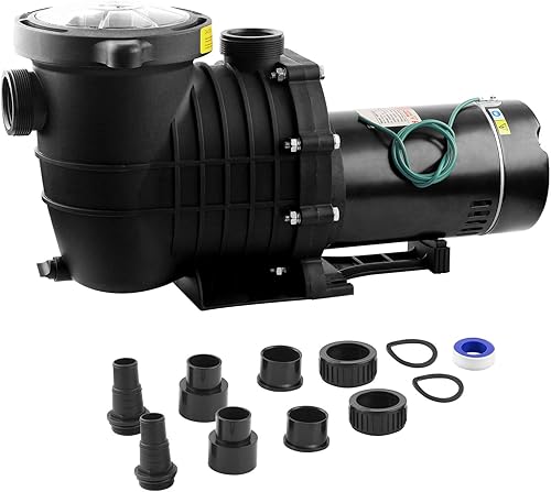 Miniatura 13 de Bomba de piscina sobre el suelo/enterrada, bomba de piscina de 2HP 6900 GPH autocebante potente para piscinas de 15,000-31,000 con cesta filtrante,