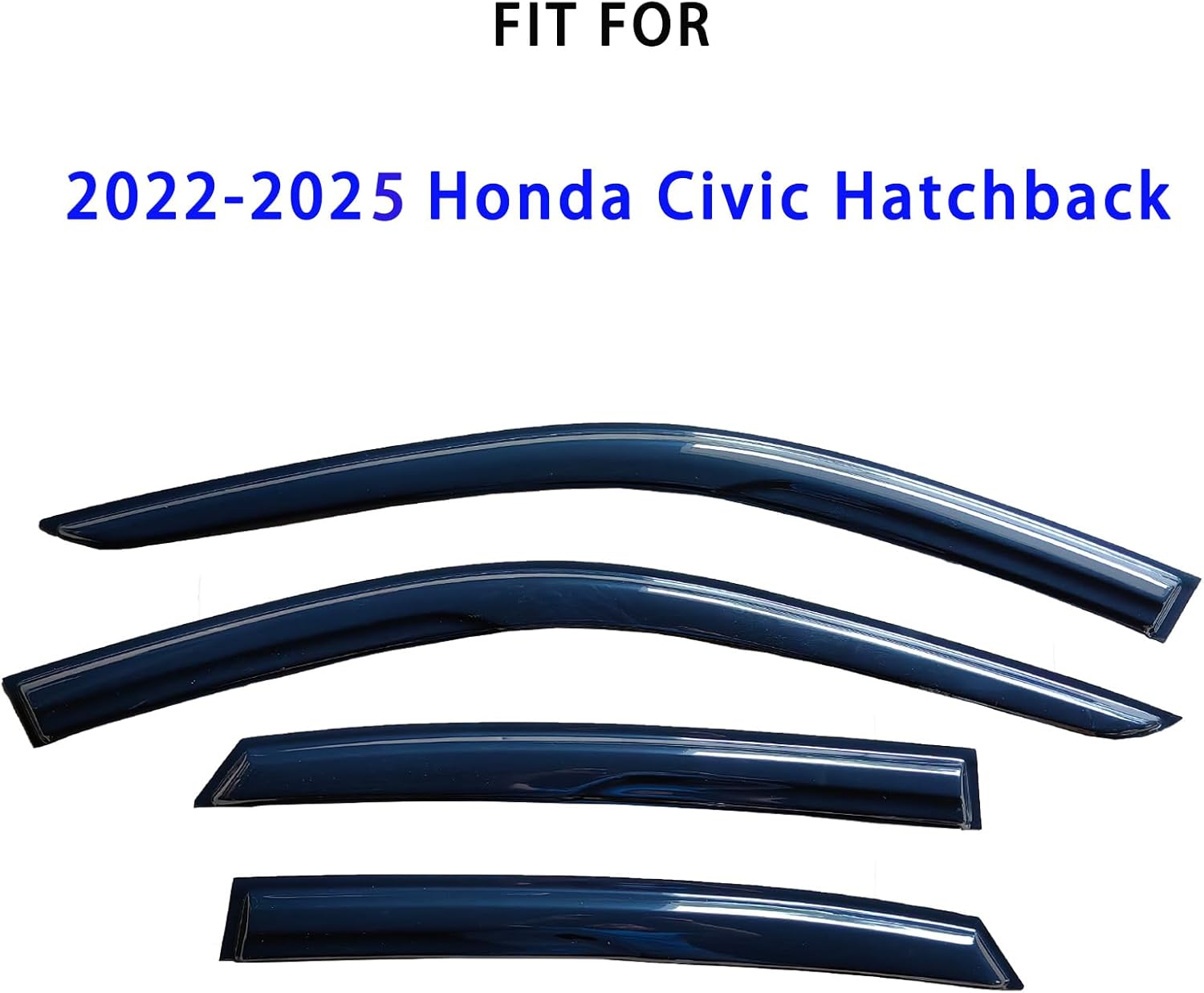 Window Visors Rain Guards for Honda Civic Hatchback 2022-2025 | Black Window Deflectors Vent Visors | Anti-UV & Noise Reduction | Fits 22-25 Civic Hatchback | Truck Accessories-4pcs
