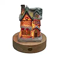 Christmas Houses Night Light Cute LED Table Lamp Cozy Dimmable Nightlight Rechargeable Bedside Lamp Funny Christmas Desk Decor Lamp Xmas Gift Holiday Tabletop Decorations (OMT-CHNL-A)