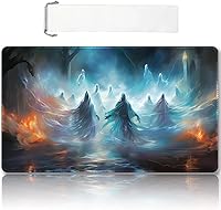 Vista 38 de Tapete de juego MTG cosido de alta calidad con zonas y respaldo de goma antideslizante, tapete de juego TCG para MTG y otros juegos de cartas, Dkt