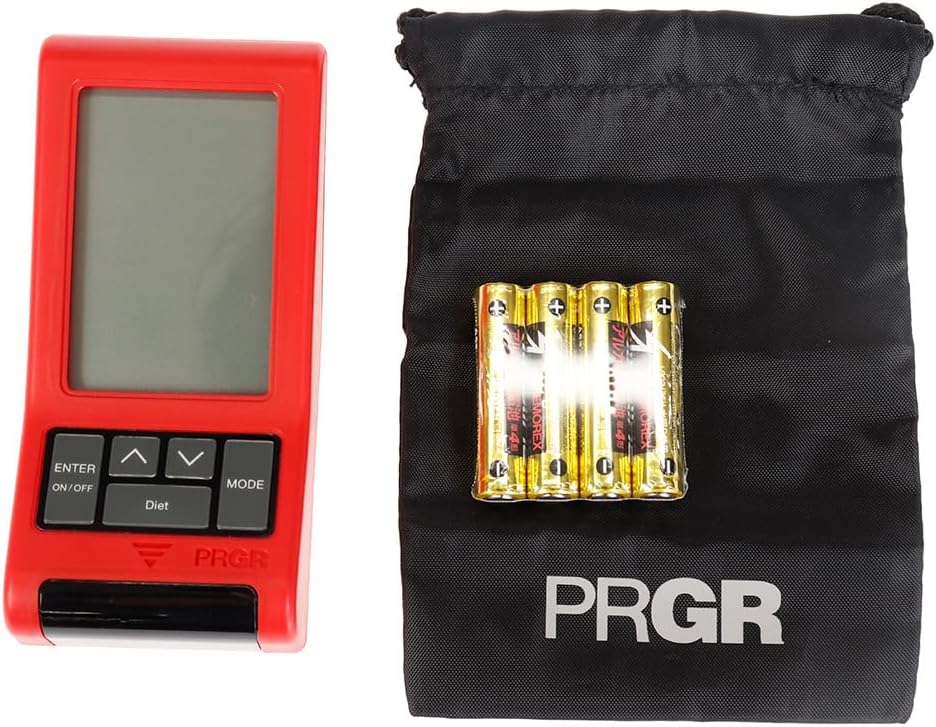 PRGR Red Eyes Pocket HS-120 with its carrying pouch and batteries