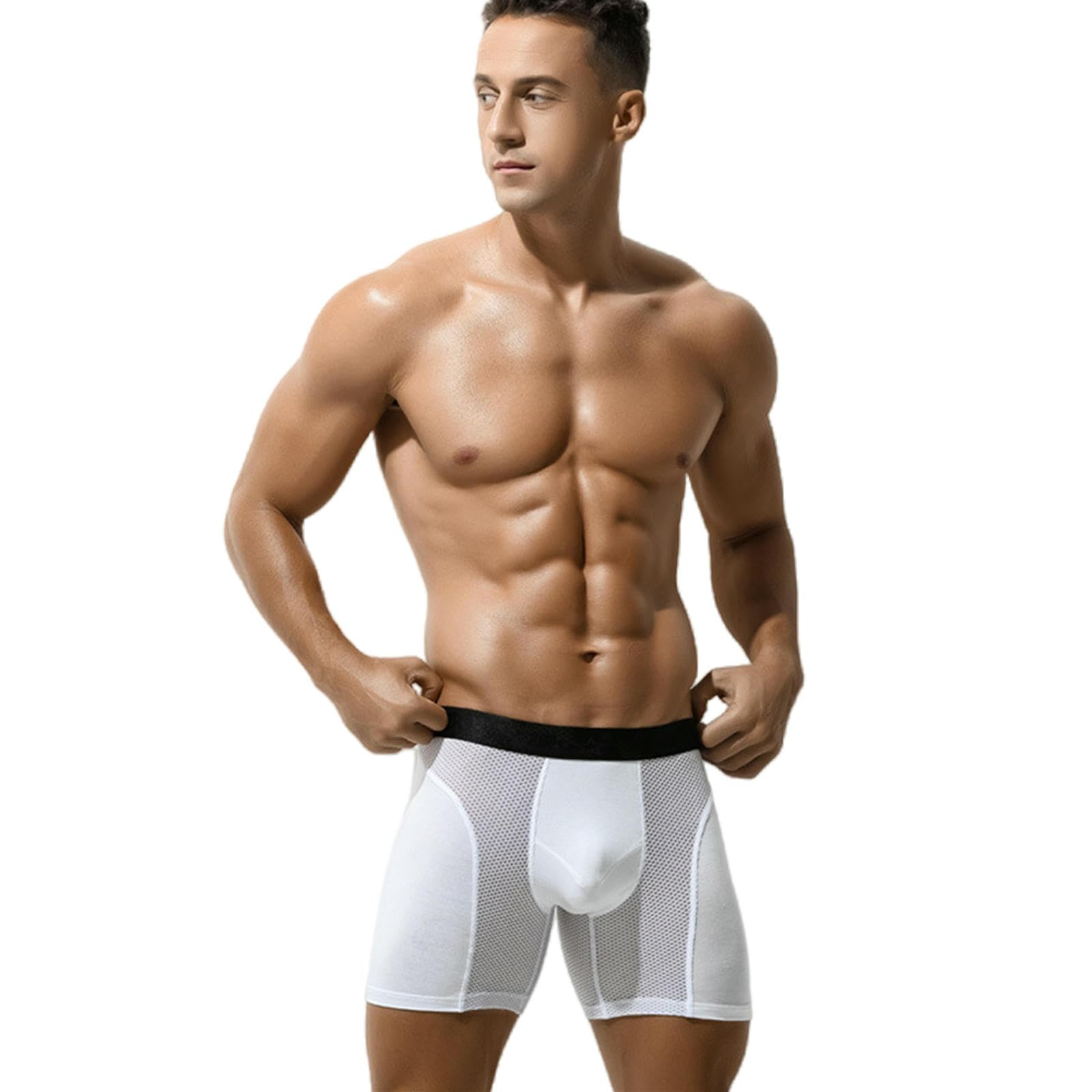 Bokserki męskie z rozszerzoną wersją bielizny męskiej Anti-Wear Double Layer Inner Sleeve Bokserki Szorty Pudełko 2 Paczki-Szary-XL