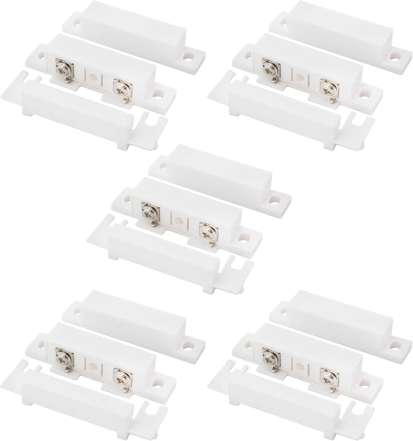 5Pcs Magnetic Reed Switch Wired Surface Mount Normally Open NO Contact Sensor Alarm Magnetic Door Switch with 2 Wires, PVC, MC-31